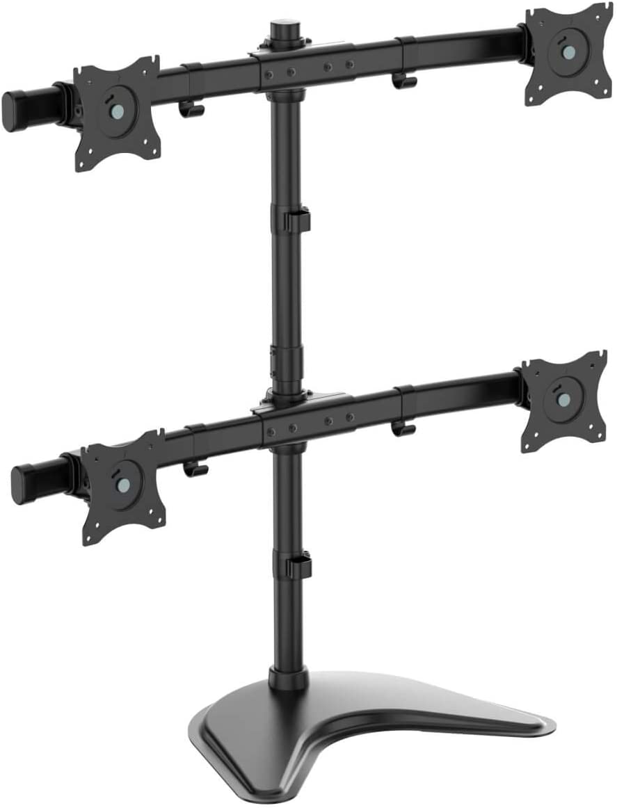Tripp Lite Quad Screen Monitor Mount, Quad Display Desktop Monitor Stand for 13 to 27 inch Flat Screen Displays (DDR1327MQ)