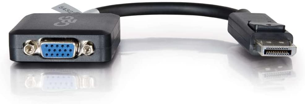 C2g/ cables to go C2G Mini Display Port Cable, Display Port to VGA, Male to Female, Black, 8 inches, Cables to Go 54323 DisplayPort To VGA - 8 Inches Black