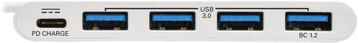 Tripp Lite 4-Port USB 3.1 Gen 1 USB-C to USB-A Portable Hub with x4 USB-A & USB-C Charging Port 5 Gbps (U460-004-4A-C)