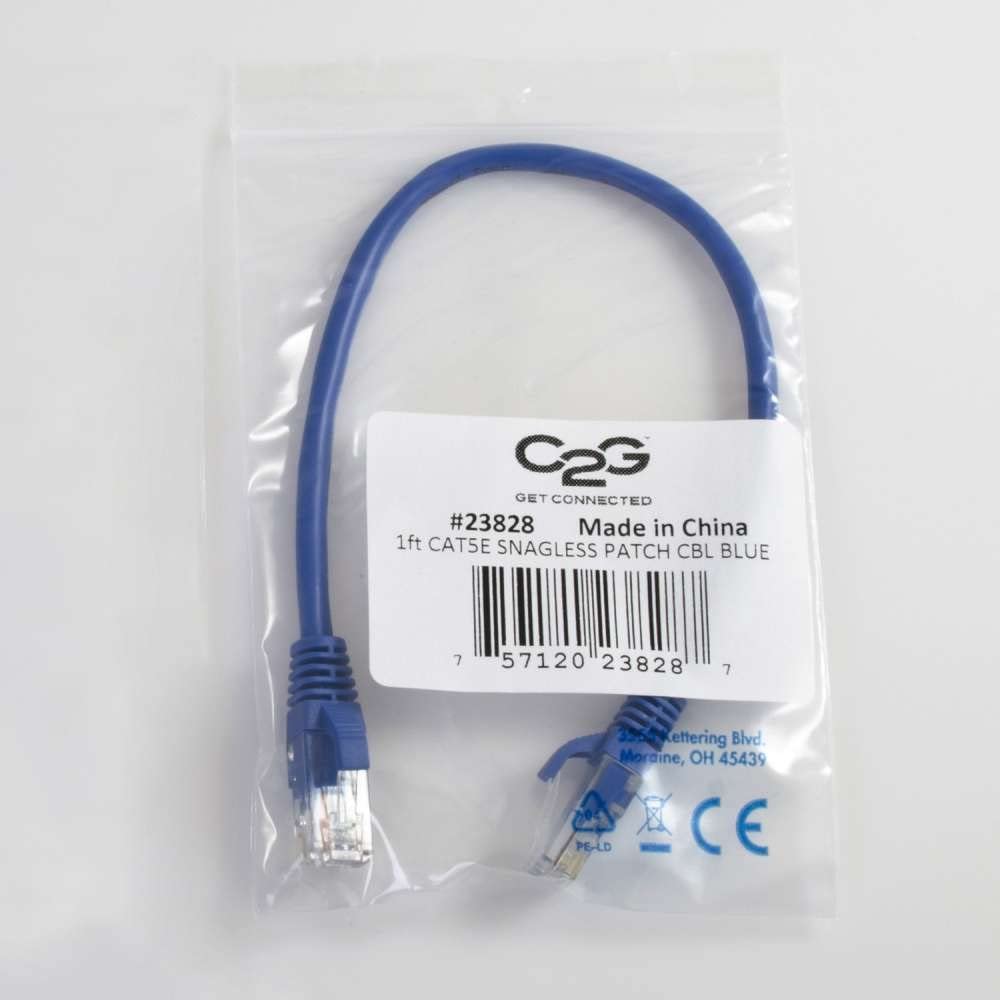 C2g/ cables to go C2G/Cables to Go 22012 Cat5e Snagless Unshielded (UTP) Network Patch Cable, Blue (15 Feet) Cat5E Snagless 15 Feet Blue