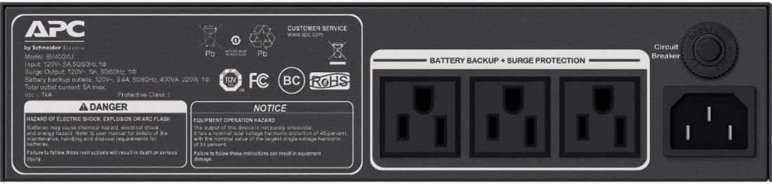APC by Schneider Electric Back-UPS 400VA, Flexible Mounting, Low Profile, Industrial