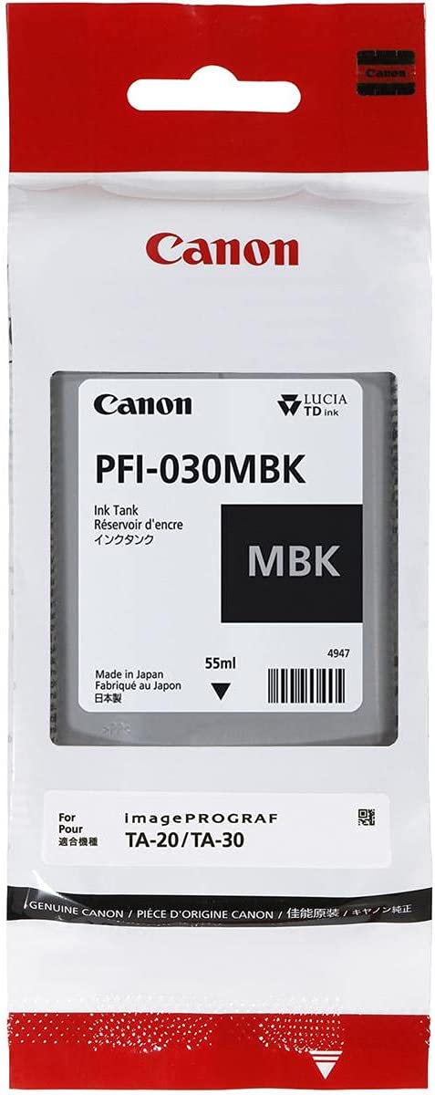Matte Black Ink 55ml (PFI-030MBK) for Canon imagePROGRAF TA-20 and TA-30