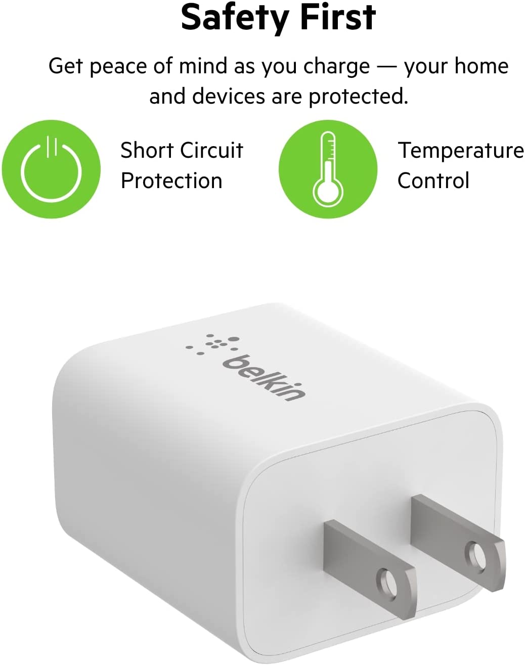 Belkin 20 Watt USB C Wall Charger - USB Type C Charger Fast Charging for Apple iPhone 14, 14 Pro, 14 Pro Max, 13, 13 Pro, 13 Pro Max, Galaxy S21 Ultra, iPad, AirPods & More - USBC Charger (1-Pack) 20W 1-pack Charger