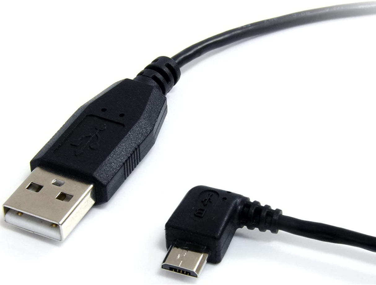 StarTech.com 6 ft. (1.8 m) USB to Micro USB Cable - USB 2.0 A to Left Angle Micro B - Black - Micro USB Cable (UUSBHAUB6LA) 6 ft / 2m Left Angle