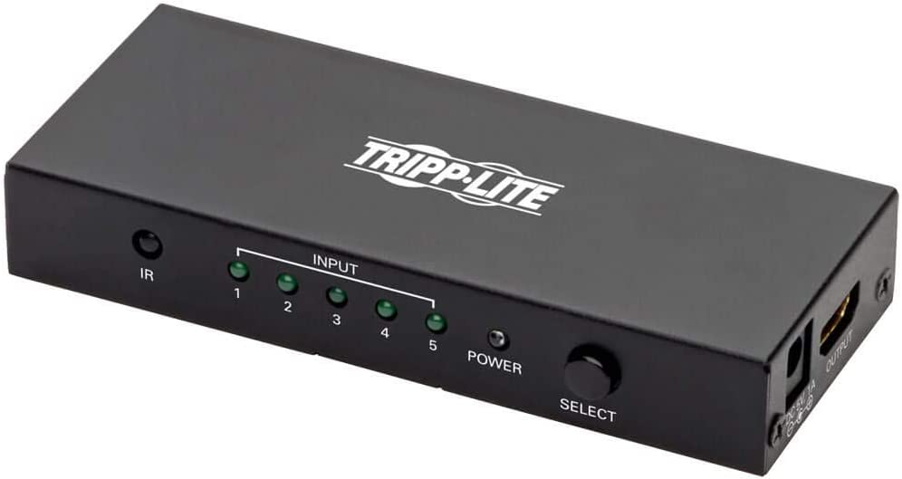 Tripp Lite HDMI Switch 5-Port for Video & Audio 4K x 2K UHD 60 Hz with Remote HDMI 2.0 HDCP 2.2 EDID