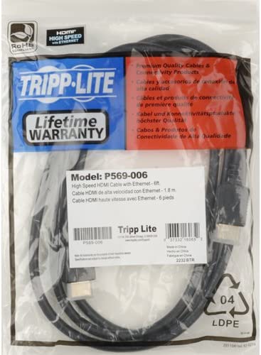 Tripp Lite P569-025 High Speed Ethernet HDMI Cable M/M, 25-Feet (Black)