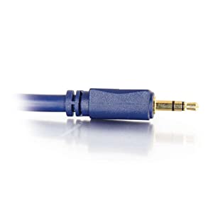 C2g/ cables to go C2G 40602 Velocity 3.5mm M/M Stereo Audio Cable, Aux Cable, Blue (6 Feet, 1.82 Meters)