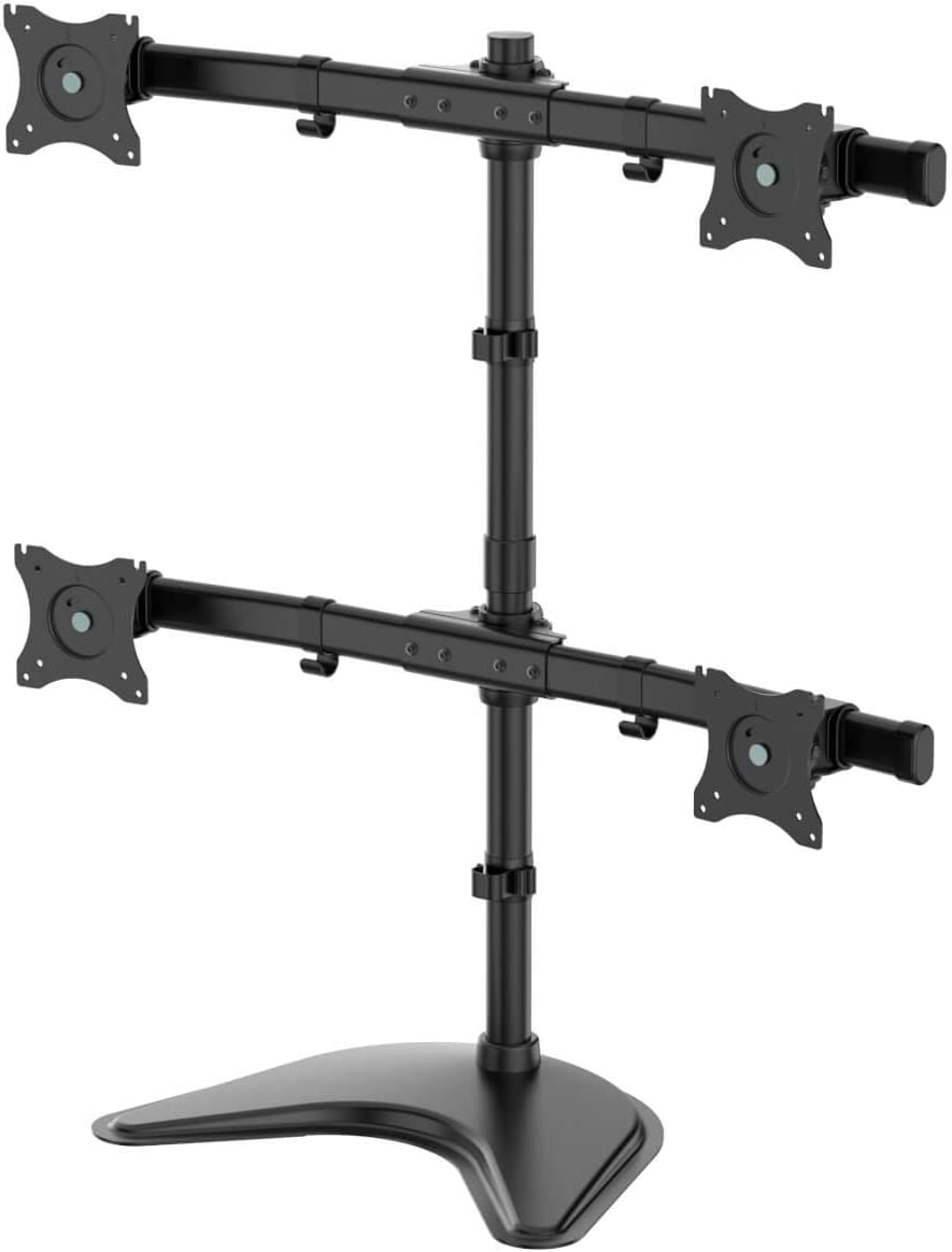 Tripp Lite Quad Screen Monitor Mount, Quad Display Desktop Monitor Stand for 13 to 27 inch Flat Screen Displays (DDR1327MQ)