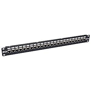 Tripp Lite 24-Port Cat6a Patch Panel STP Shielded RJ45 Ethernet 1U Rackmount TAA (N254-024-SH-6A) 24-Port Cat6a Shielded