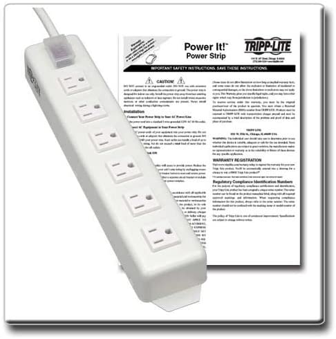Tripp Lite TLM615NCRA Power Strip with 6 Right Angle Outlets, 15-ft. Cord, Transparent Switch Cover