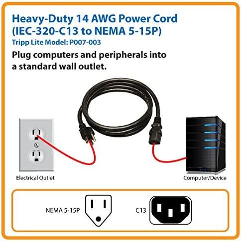 TRIPP LITE P007-003 3-Feet 14AWG 15A Heavy Duty Computer Power Cord