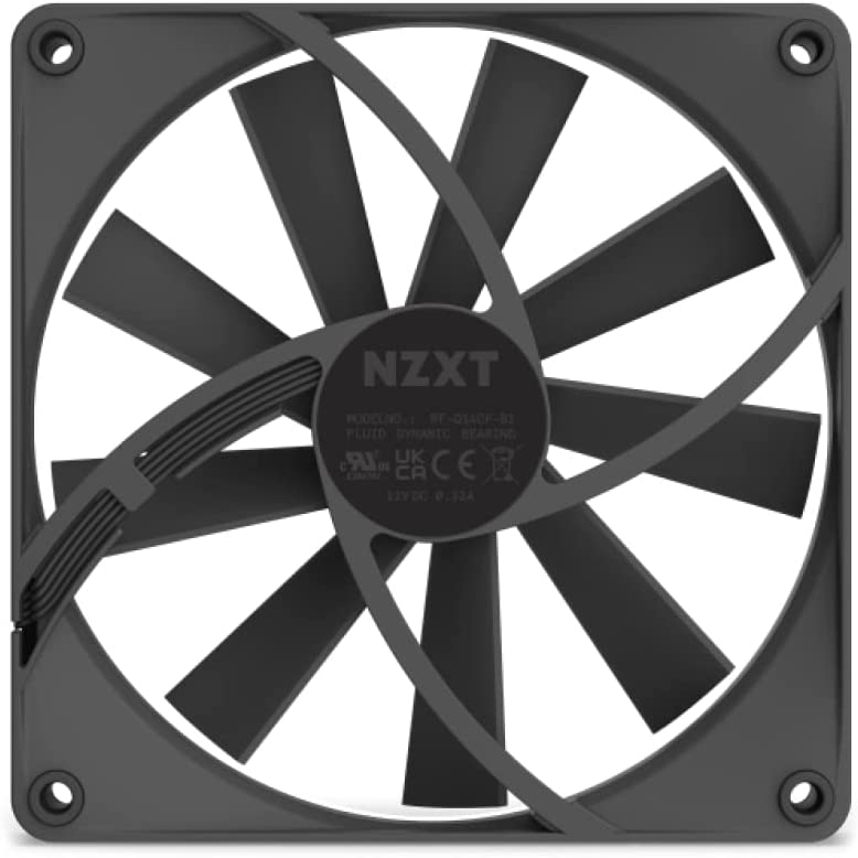 NZXT F140Q Quiet Airflow Fans - RF-Q14SF-B1 - Increase Air Volume - Quiet Operation - Long-Term Durability - 140mm Fan Single Pack - Black