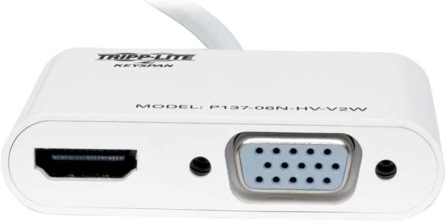 Tripp Lite Mini DisplayPort 1.2 to VGA/HDMI Adapter Converter, Active, 1920 X 1200, 1080P, Black, Mdp Adapter (P137-06N-HV-V2W), 0.1 VGA/HDMI (MDP 1.2)