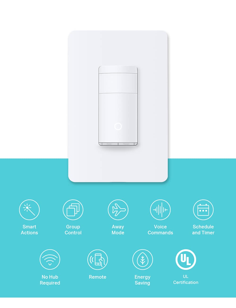 Kasa Smart WiFi Motion Sensor Switch, Single Pole, Needs Neutral Wire, 2.4GHz Wi-Fi Light Switch, Compatible with Alexa & Google Home, UL Certified, No Hub Required(KS200M),White,1-Pack 1-Pack Motion Sensor