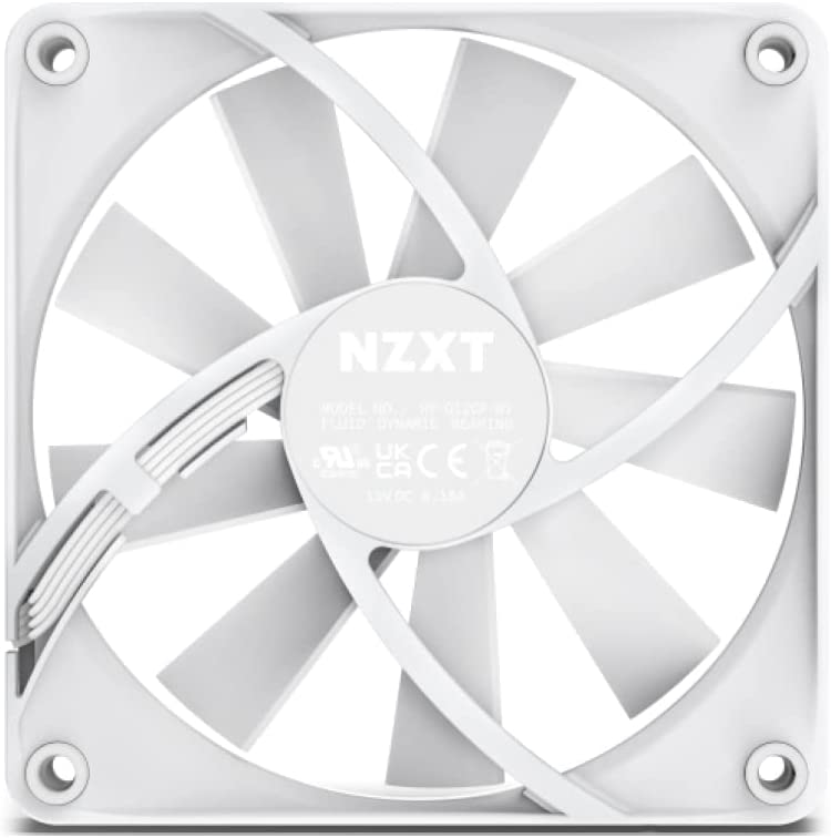 NZXT F120Q Quiet Airflow Fans - RF-Q12SF-W1 - Increase Air Volume - Quiet Operation - Long-Term Durability - 120mm Fan Single Pack - White