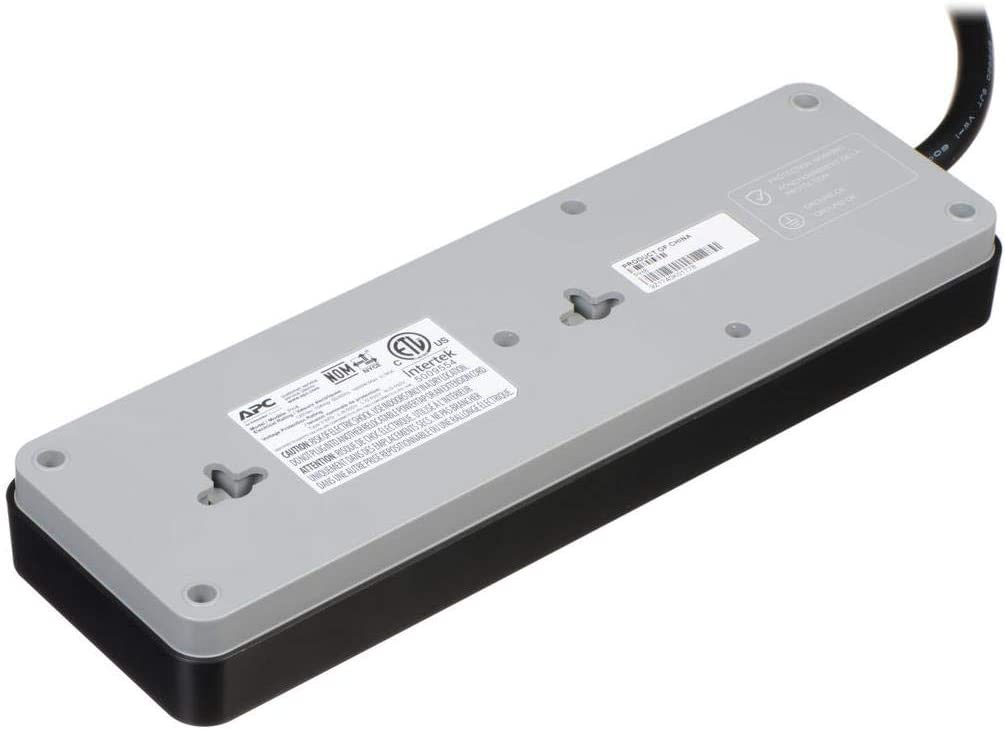 APC Power Strip Surge Protector, Black Power Strip PH8, 2160 Joules, Flat Plug, 8 Outlet Power Strip Outlets Only Black