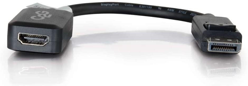 C2g/ cables to go C2G Display Port Cable, Display Port to HDMI, Male to Female, Black, 8 inches, Cables to Go 54322 0.7 Feet DisplayPort To HDMI