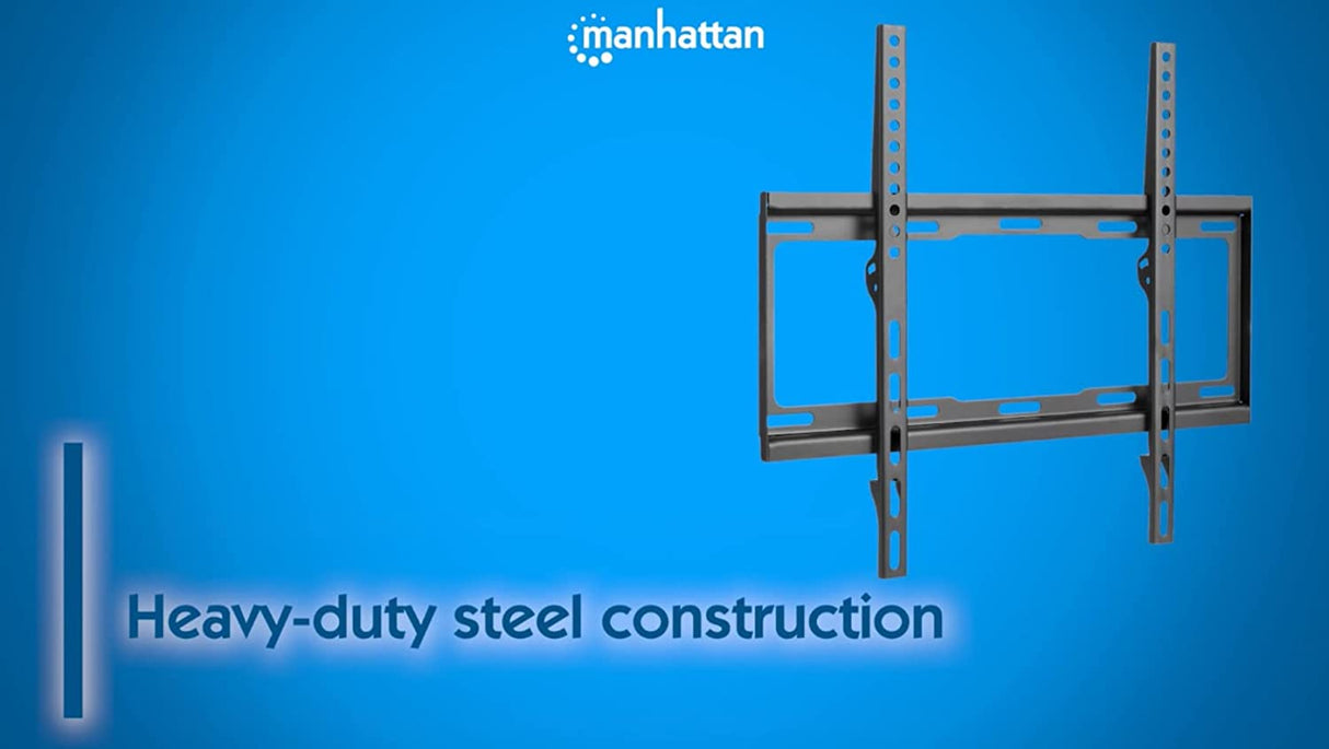 MANHATTAN Tilt TV Wall Mount - 32 to 55 inch up to 88 lbs - Up to 400x400 VESA - Heavy Duty – Low Profile - for LCD LED TV Flat Screen - Lifetime Mfg Warranty – 460934