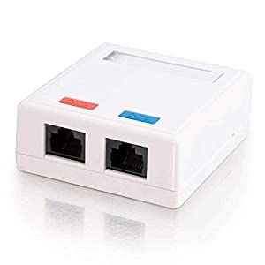 C2g/ cables to go C2G 03837 2-Port Cat5e Surface Mount Box, White