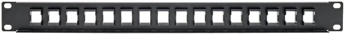 Tripp Lite 16-Port Keystone Blank Patch Panel RJ45, USB, HDMI, Cat5e/Cat6 Rackmount Unshielded 2URM TAA (N062-016-KJ)