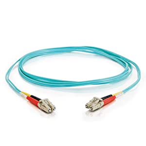 C2g/ cables to go C2G 33046 OM3 Fiber Optic Cable - LC-LC 50/125 10Gb Duplex Multimode PVC Fiber Cable, Aqua (6.6 Feet, 2 Meters)