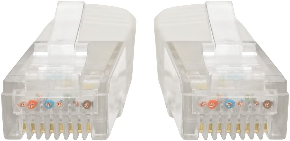 Tripp Lite Cat6 Cat5e Gigabit Molded Patch Cable RJ45 M/M White 550Mhz 100ft 100' (N200-100-WH) 100 ft. White