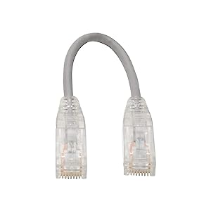 Tripp Lite Cat6 Gigabit Patch Cable Snagless RJ45 Molded Slim Gray 6in(N201-S6N-GY) Gray 6 in.