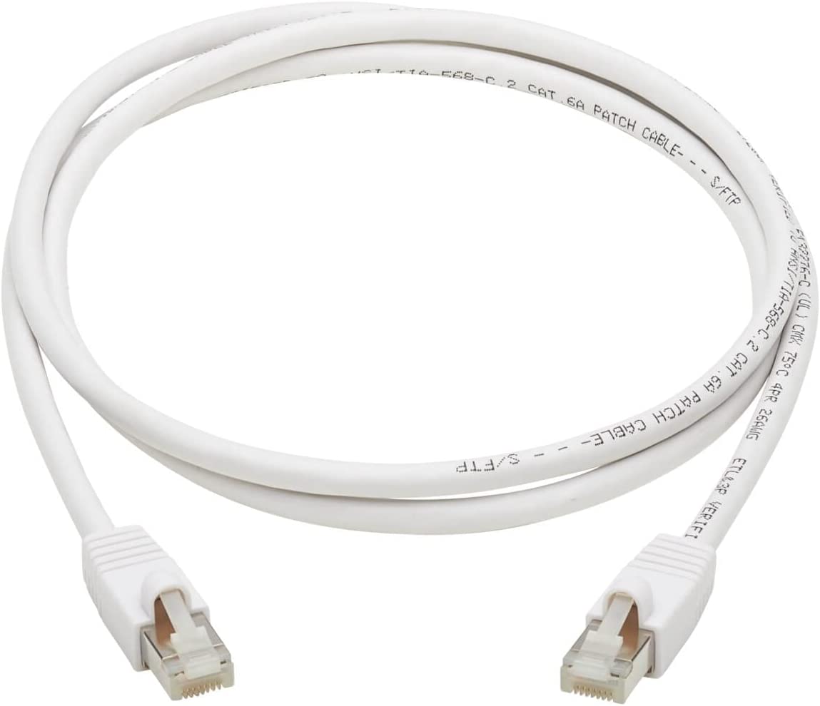 Tripp Lite, Safe-IT, Cat6a, 10G Certified, Snagless, Antibacterial, S/FTP Ethernet Cable, (RJ45 M/M), PoE, White, 5 ft. (N262AB-005-WH)