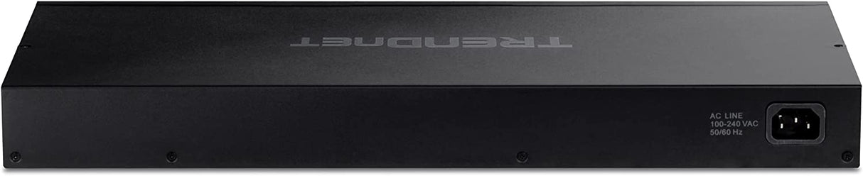 TRENDnet 26-Port Gigabit PoE+ Switch, 24 x 30W PoE+ Ports, 2 Gigabit SFP Slots, 380W PoE Budget, 52Gbps Switching Capacity, 1U 19” Rack Mountable, Lifetime Protection, Black, TPE-TG262