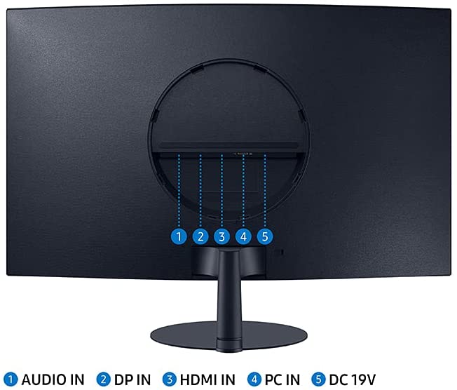 Samsung Monitor T55 24 Inch |24" Curved Monitor (LC24T550FDNXZA) - Curved, 1000R, 1080P, 4ms, AMD Freesync, HDMI, DP