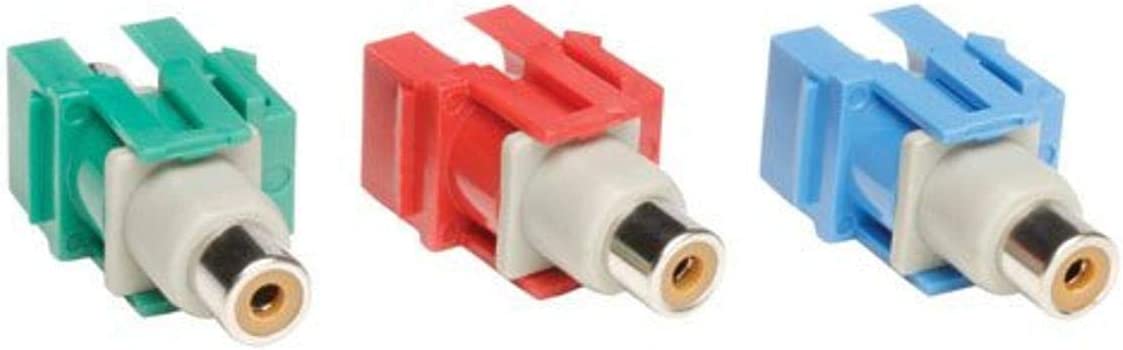 Sodialr Snap-in Component Vid Keystone Red Grn Blu RCA Coupler Module