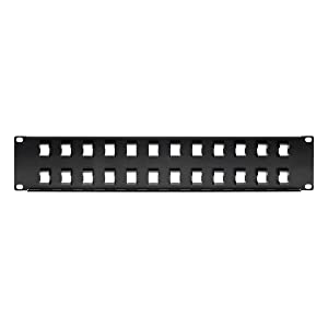 Tripp Lite 24-Port Keystone Blank Patch Panel RJ45, USB, HDMI, Cat5e / Cat6 Rackmount Unshielded 2URM TAA (N062-024-KJ)