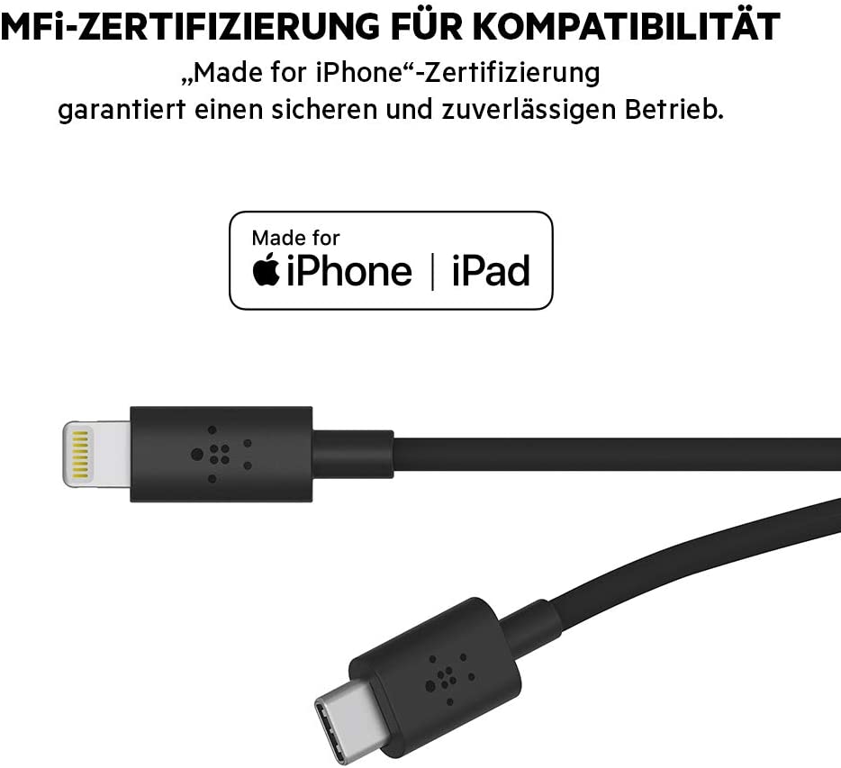 Belkin USB-C Car Charger 18W W/ 4Ft USB-C to Lightning Cable (iPhone Fast Charger for iPhone 11, Pro, Max, XS, Max, XR, X, 8, Plus, iPhone SE 2020) iPhone Car Charger, iPhone Charger Included Lightning Cable