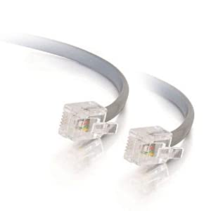 C2g/ cables to go C2G/Cables to Go 09593 RJ11 6P4C Straight Modular Cable, Silver (50 Feet/15.24 Meters)
