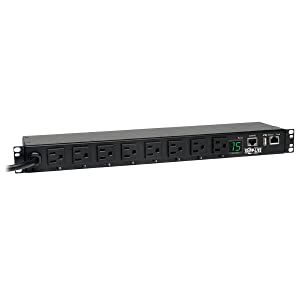 Tripp Lite 1.4kW Switched PDU, 120V, 15A, 8 5-15R, 5-15P, LX Platform Interface, 12ft Cord, 1URM TAA, 2 Year Warranty (PDUMH15NET2LX)