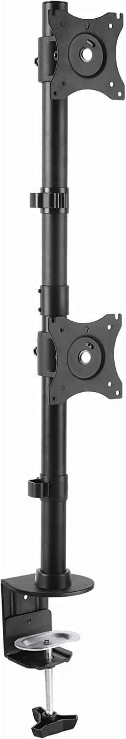 StarTech.com Vertical Desk Mount Dual Monitor Arm - for Monitors 13 to 27 - Adjustable - Desk Clamp/Grommet-Hole Mount - Dual VESA Monitors - Black (ARMDUALV)