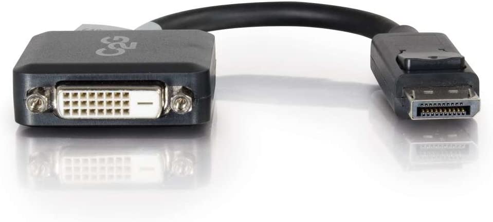 C2g/ cables to go C2G Display Port Cable, Display Port to DVI, Male to Female, Black, 8 inches, Cables to Go 54321 0.7 Feet DisplayPort To DVI