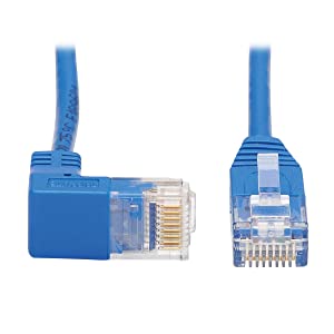 Tripp Lite Down Angle Cat6 Ethernet Cable, Gigabit Molded Slim UTP Network Patch Cable, Blue, 15 ft. (N204-S15-BL-DN) Down Angle 15-ft.