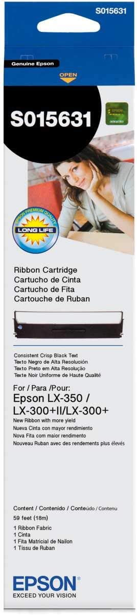 Epson LX-350 Black Fabric Ribbon (4M Characters), Single, Model Number: S015631