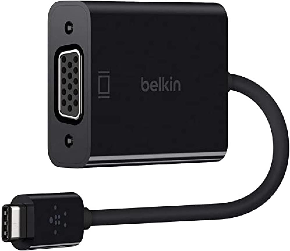 Belkin USB Type-C to VGA Adapter, Works with Chromebook Certified (5.9 Inches) (F2CU037btBLK),Black USB-C to VGA