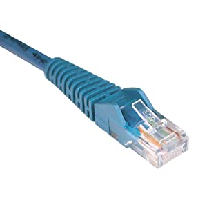 Tripp Lite Cat5e 350MHz Snagless Molded Patch Cable (RJ45 M/M) - Blue, 10-ft.(N001-010-BL) 10 Feet Blue