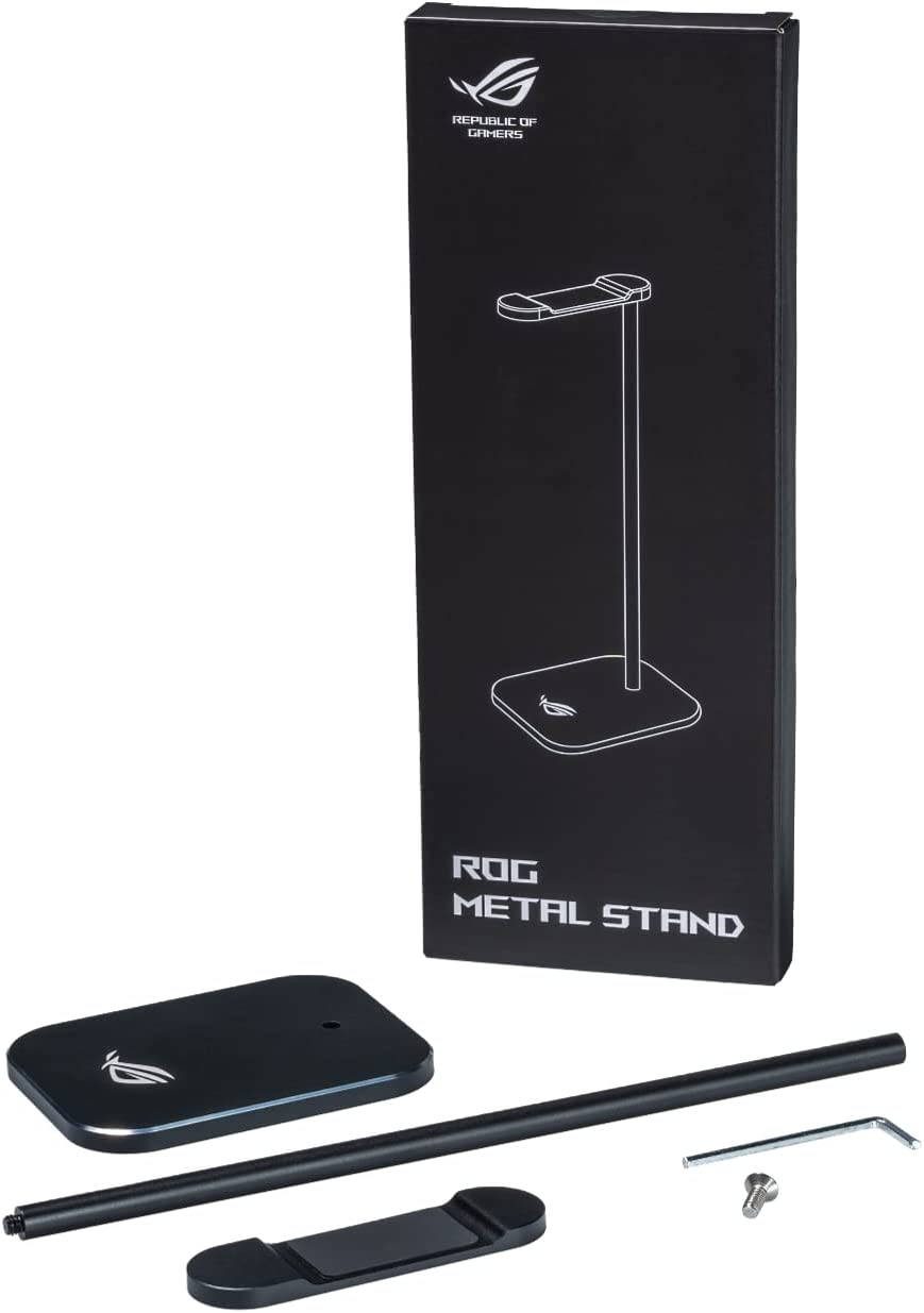 ASUS ROG Metal Gaming Headset Stand | Aluminum Structure, Stable Base, Durable & Scratch-Resistant Build, Rubber Nonslip Feet, Tall Headset Clearance, Easy to Assemble