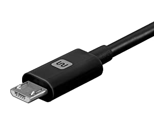 Monoprice USB-A to Micro B Cable - 3 Feet - Black, Polycarbonate Connector Heads, 2.4A, 22/30AWG - Select Series Black 3ft