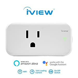 Iview Smart WiFi Plug, Mini Smart Socket, Free APP Remote Control from Anywhere, Built-in WiFi, No Hub Required, Compatible with Alexa (1-Pack)