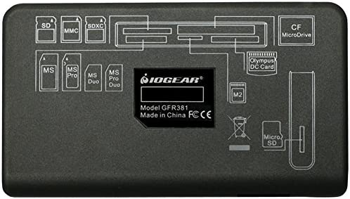 IOGEAR USB 3.0 Compact Flash Memory Card Reader - Rate Up To 5Gbps - Read 5 Cards Simultaneously - SDXC/SDHC/SD/Micro SDXC/Micro SD/Micro SDHC/M2/MS/CF/UHS-I - Plug N Play - Mac / Win - GFR381