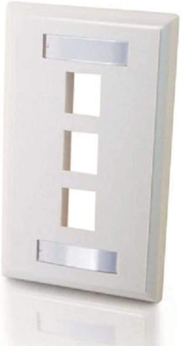 C2g/ cables to go C2G 03412 3-Port Keystone Single Gang Wall Plate, White