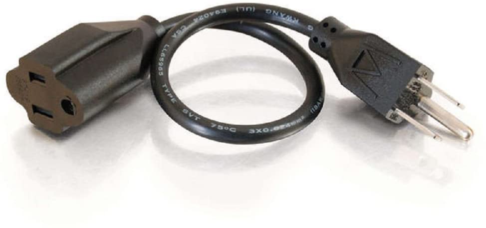 C2g/ cables to go C2G Power Cord, Long Extension Cord, Power Extension Cord, 18 AWG, Black, 12 Feet (3.65 Meters), Cables to Go 53408