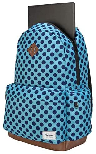 Targus Strata College and Commuter Backpack with Protective Sleeve for 15.6-Inch Laptop, Aqua & Blue Dots (TSB93606GL) Strata Backpack Aqua & Blue Dots