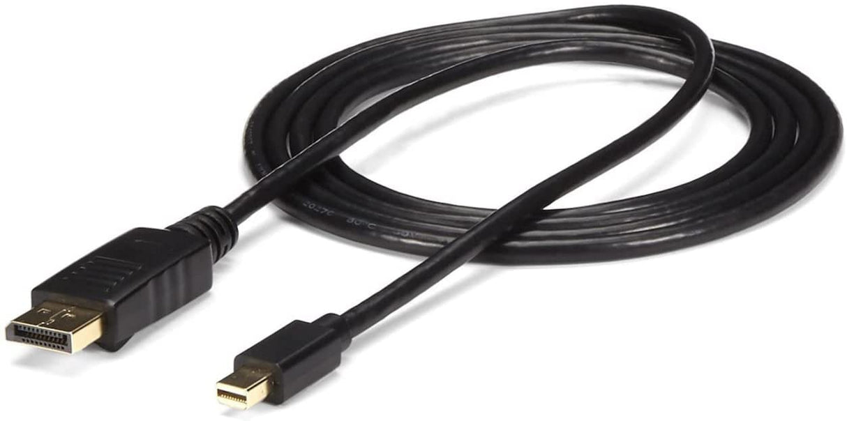 StarTech.com 10ft Mini DisplayPort to DisplayPort Cable - M/M - mDP to DP 1.2 Adapter Cable - Thunderbolt to DP w/ HBR2 Support (MDP2DPMM10) , Black 10 ft / 3 m Black