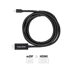 VisionTek Mini DisplayPort to HDMI 2.0 (M/M) Active Cable - 6 feet, Supports 4K @60Hz (901215)